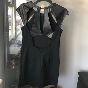Women’s Cutout Dress with Leather Detail